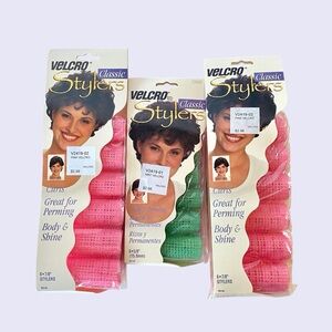 New Vintage Old Stock 3 Boxes VELCRO Brand Classic Hair Stylers Rollers 18 Total